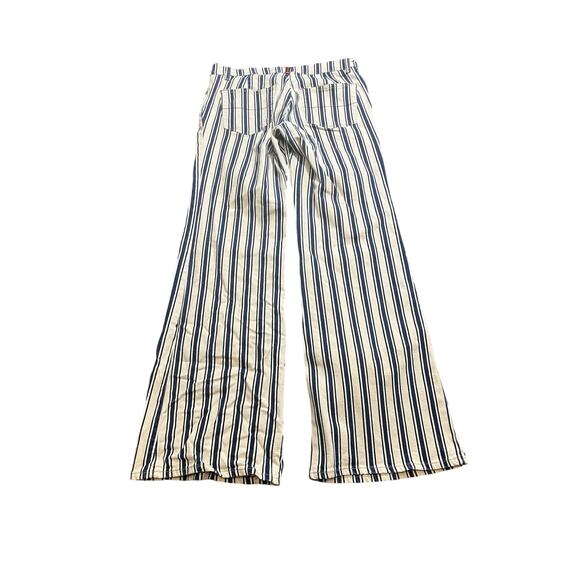 Tommy Hilfiger Y2K Striped Flare Jeans Bell Bottoms Blue White Hippie Fits 28 - Picture 7 of 10